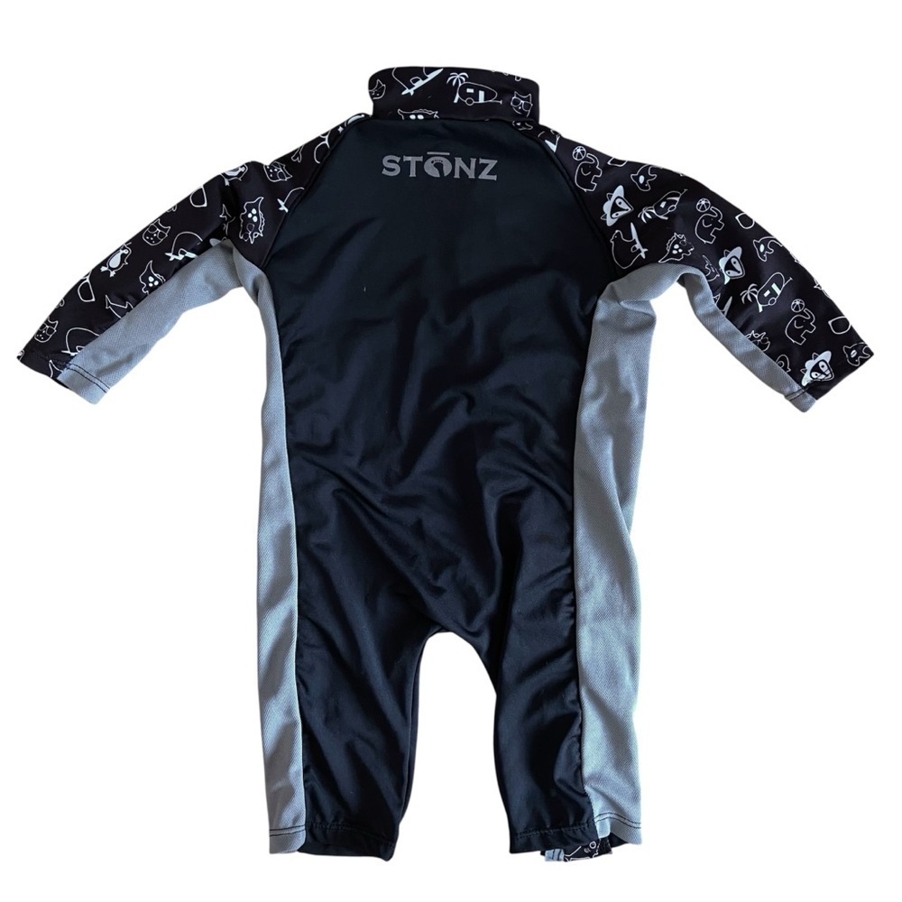 Stonz Kids UV Protection Sun Suit Black & Grey Baby Size 0-6 Months - Picture 2 of 6